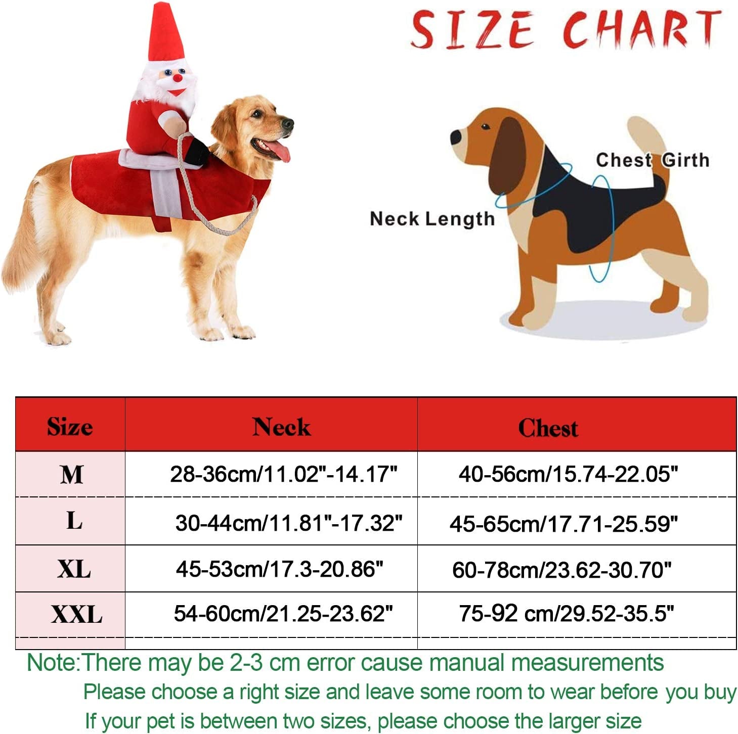 SantaPaws Rider Costume – Funny Christmas Santa Outfit for Dogs