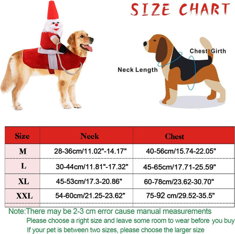 SantaPaws Rider Costume – Funny Christmas Santa Outfit for Dogs