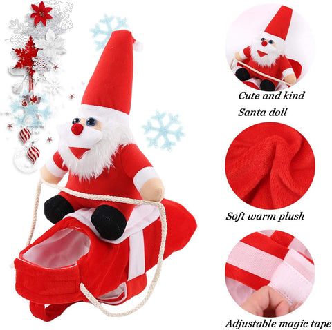 SantaPaws Rider Costume – Funny Christmas Santa Outfit for Dogs