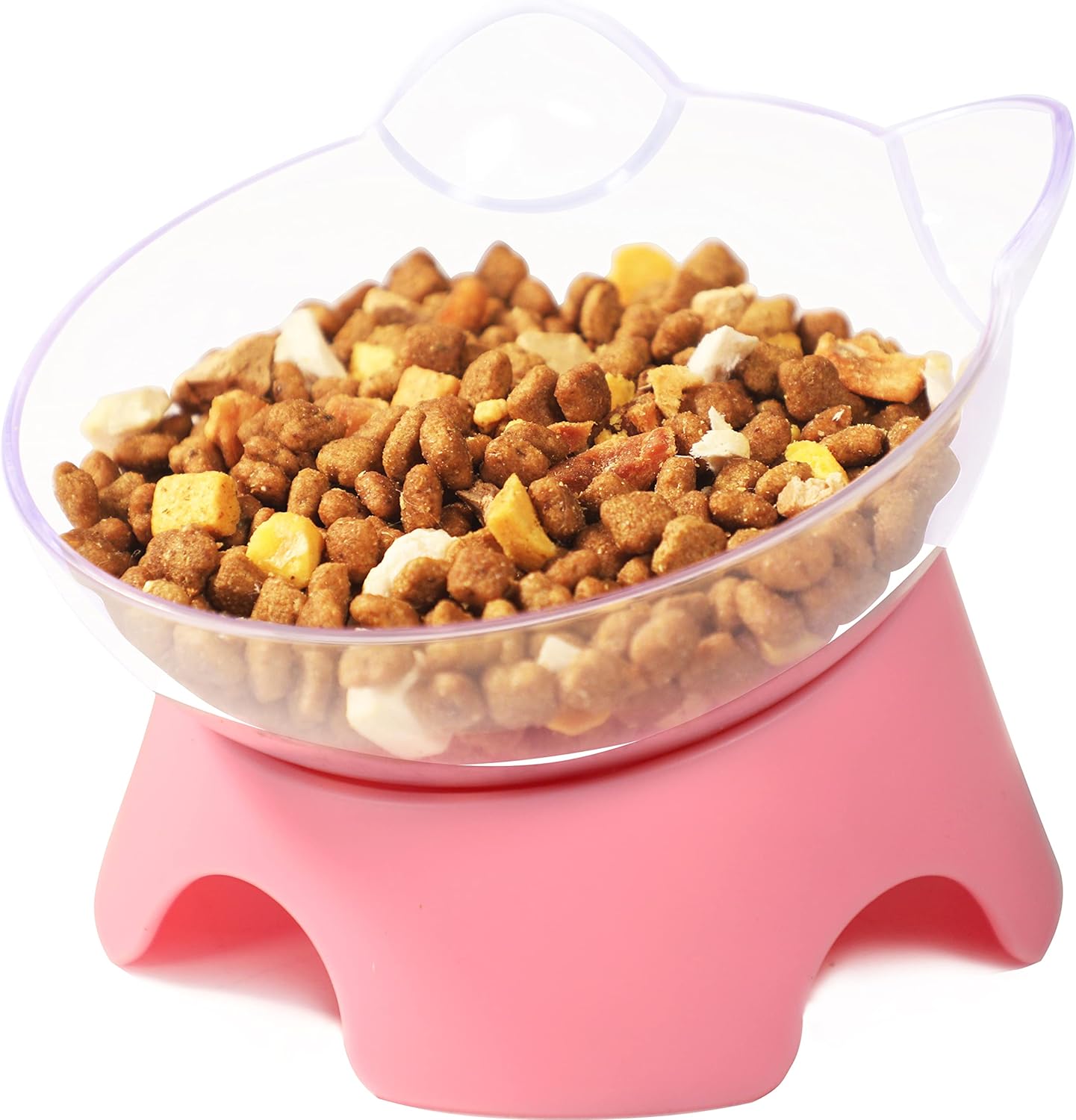 anti Spill Tilted Cat Food Bowls, Whisker Fatigue Elevated Bowls Set for Cat and Puppy, Cat Bowl Holds about 1 Cup of Pet Food