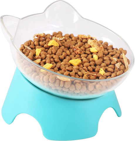 anti Spill Tilted Cat Food Bowls, Whisker Fatigue Elevated Bowls Set for Cat and Puppy, Cat Bowl Holds about 1 Cup of Pet Food