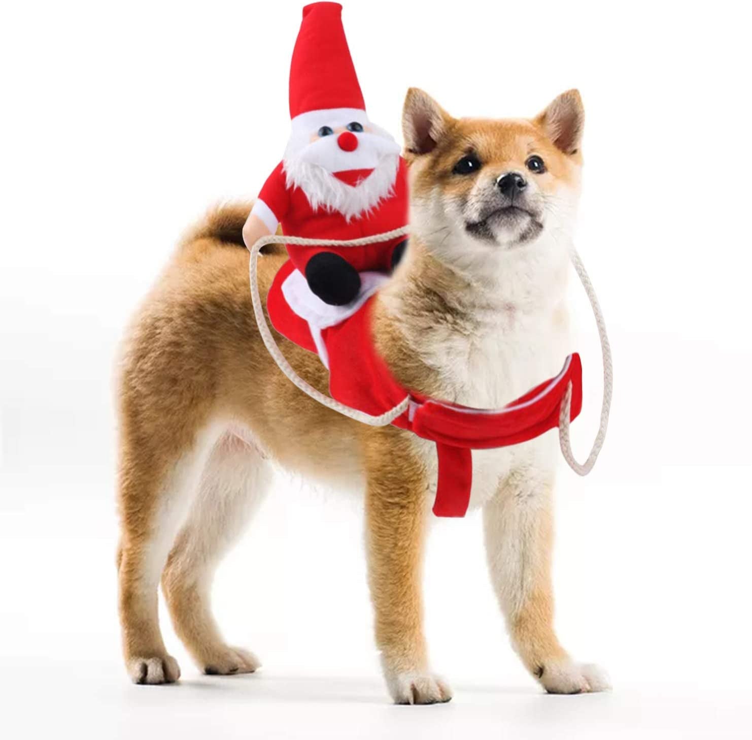 SantaPaws Rider Costume – Funny Christmas Santa Outfit for Dogs